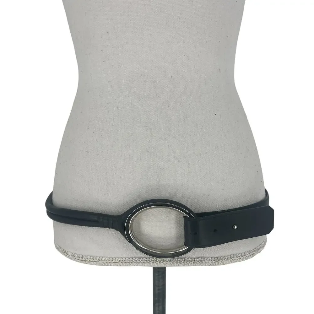 Carlisle Black Leather O-Ring Belt Made in USA Size Large